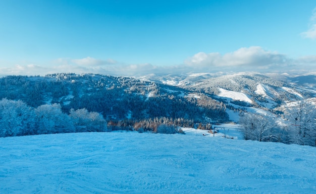 Winter Carpathian Mountains landscape Ukraine