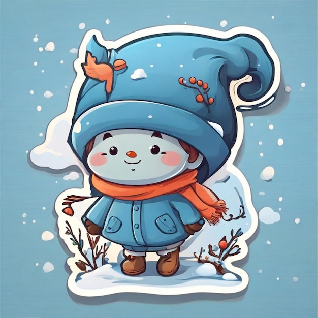 Winter cartoon vector background