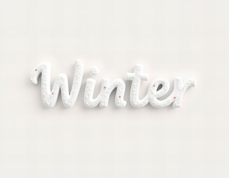 Photo winter celebration in a charming script with snowcovered letters and festive designs