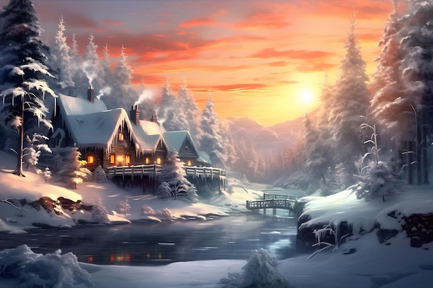 Winter charismas beauty background