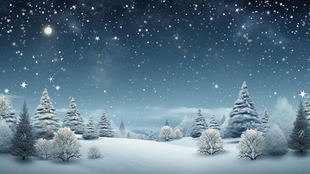 winter Christmas background at night