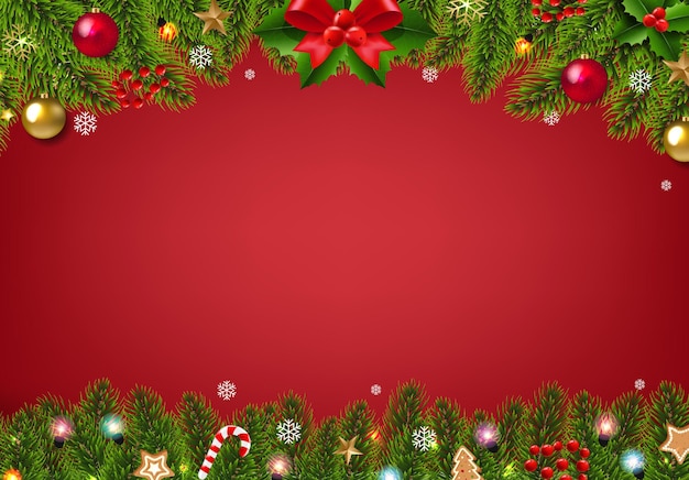 winter christmas banner with fir tree with gradient mesh vector illustration