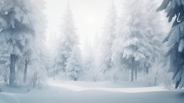 Winter Christmas Forest Background Illustration AI GenerativexA