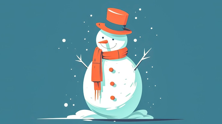 Photo winter christmas illustration with snowman generative ai