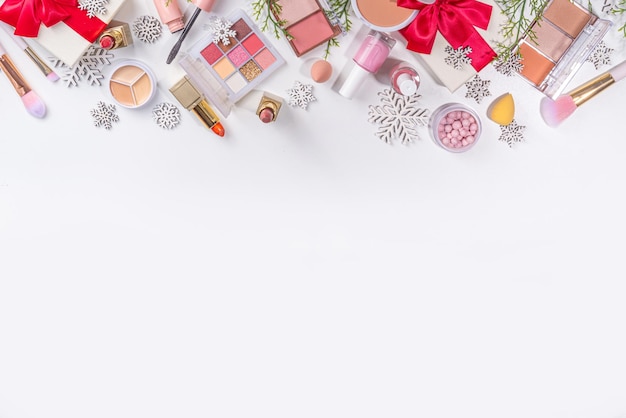 Winter and Christmas make up cosmetics