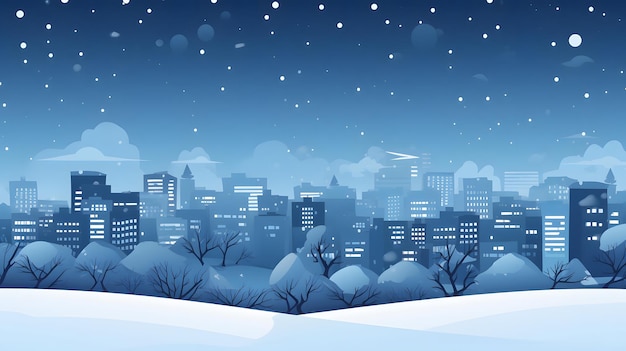 winter city background copy space for text