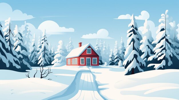 Фото Зимний город в ретро-стиле рождественский фон с домами рождественская елка снежный человек уютный город