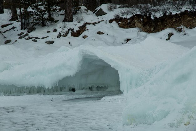 winter cold frozen lake Baikal