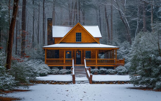 winter concept house covered with snow ai generated