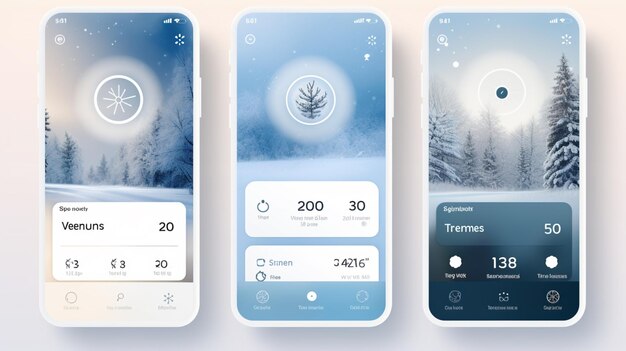 Photo winter concept ui ux app and website template