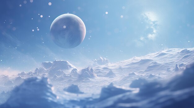 Winter on a distant snowy planet