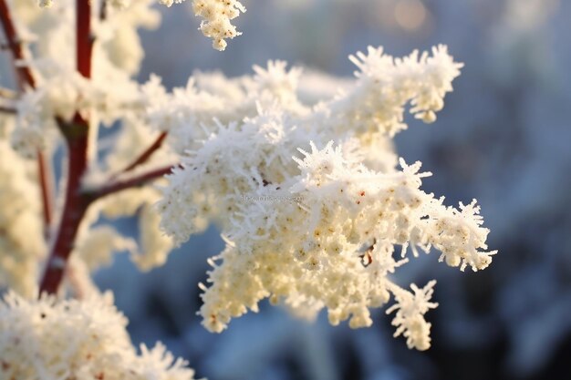 Photo winter elegance frosty elderflower cluster in the style of 32
