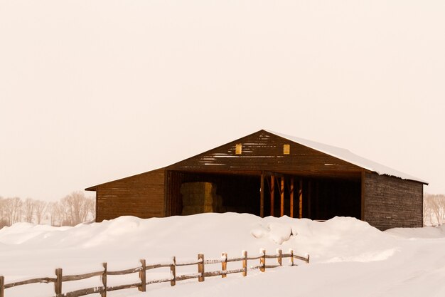 Winter farm in steamboat springs, colorado