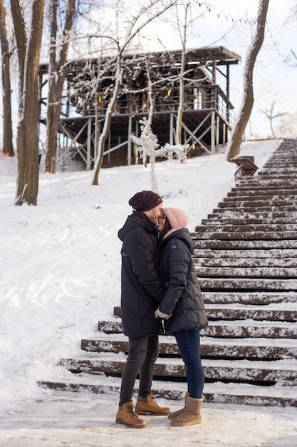 Winter fashion concept with boyfriend and girlfriend.