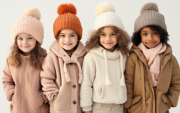 Winter Fashion with Snow Bunnies isolated on a transparent background