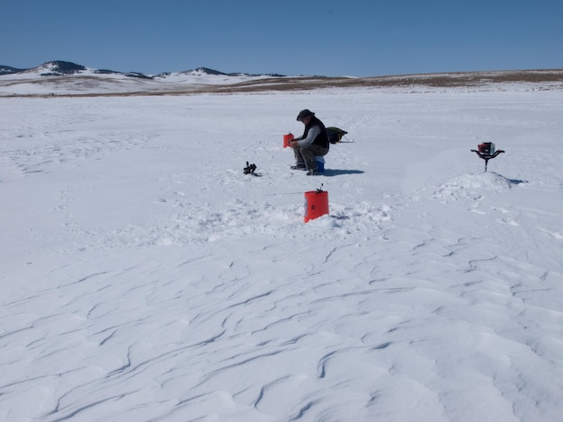 Winter fishing.