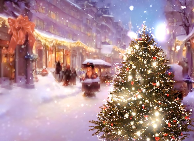 winter forest christmas pine trees covered by snow  and snowman nature landscape 3 d illustration