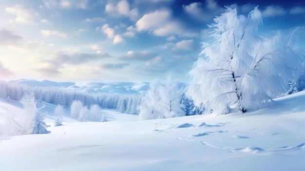 Winter forest landscape