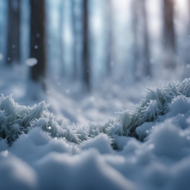 Photo winter in the forest winter background