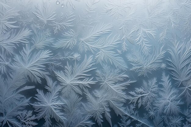 写真 ガラスの上の冬の霜のパターン 氷の結晶や寒い冬の背景