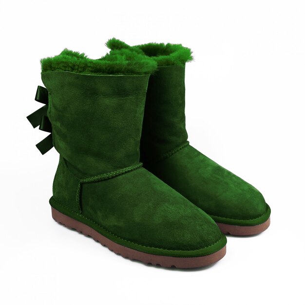 Зимние зеленые туфли