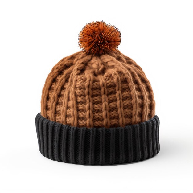 Winter hat on white background AI Generative