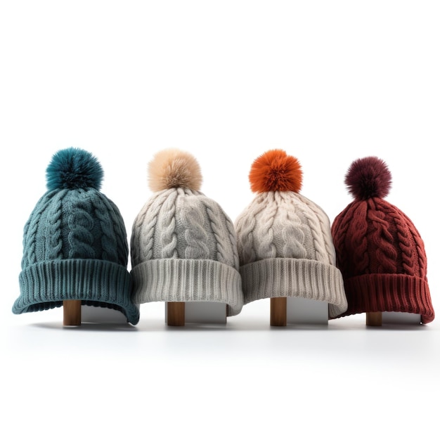 Winter Hats isolated on white background