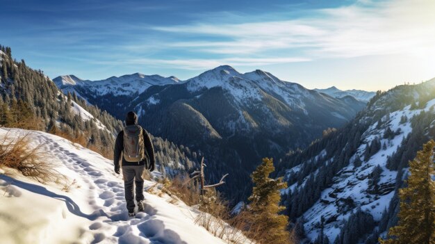 Winter hikes in the mountains