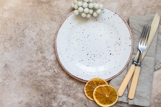 Winter holiday table setting Festive composition