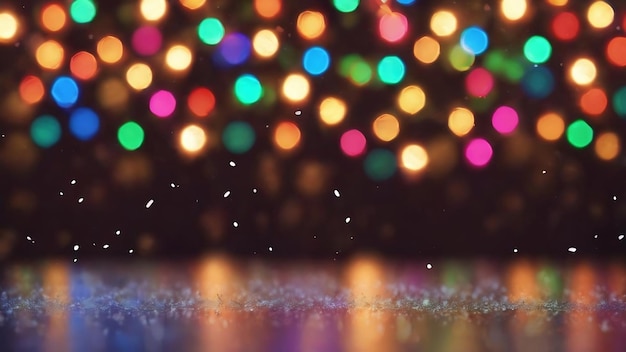 Winter holidays abstract background with beautiful bokeh lights and snowflakes ideal for your projec