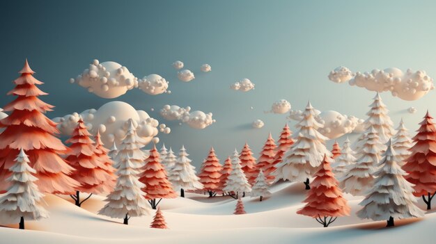 Photo winter holidays minimalistic background ai generated illustration