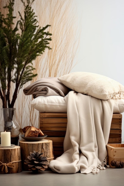 winter home essentials gezellige dekens Gemaakt met generatieve AI-technologie