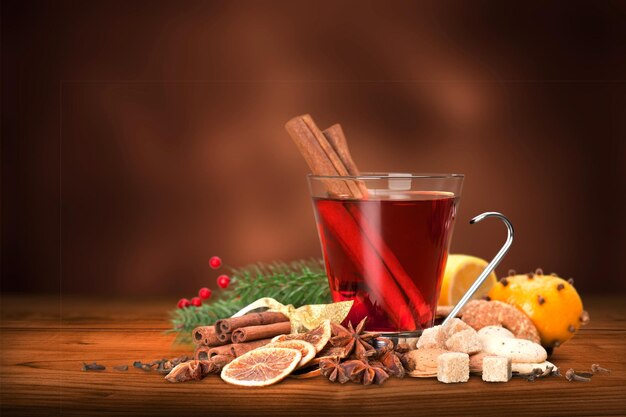 Winter hot tea drink