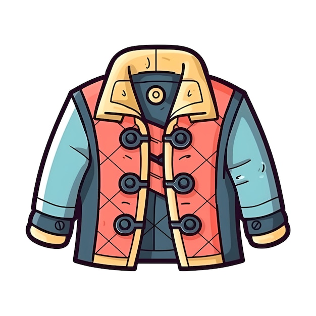 사진 겨울 재킷 아이콘 웹에 대 한 겨울 재킷 벡터 아이콘의 만화 그림