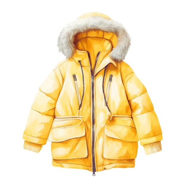 Winter jacket winter accessories watercolor illustration _ai_generated