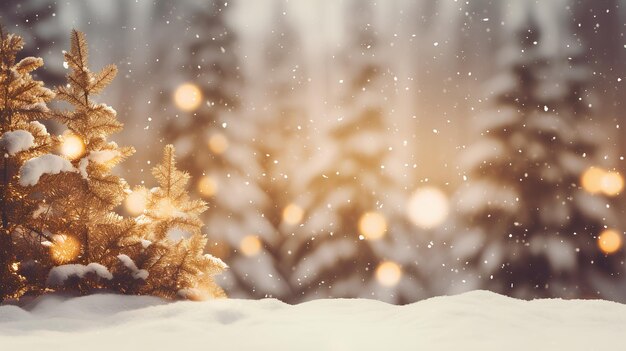 winter kerst achtergrond besneeuwde dennenbomen
