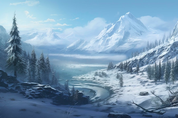 winter landscape background