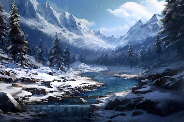 冬の風景の背景