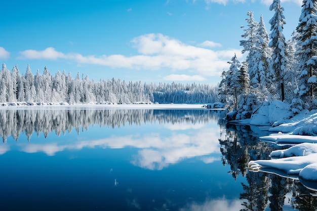 Winter landscape beautiful nature background