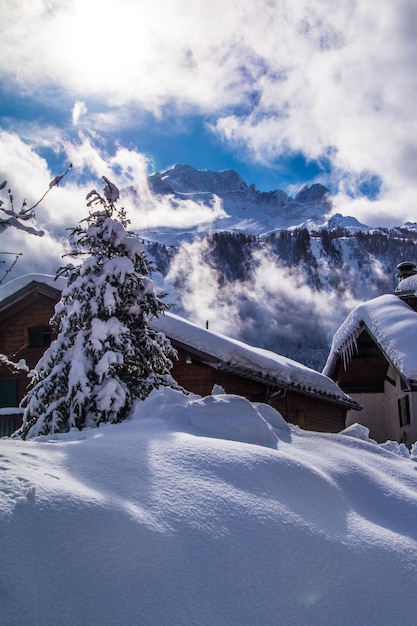 Winter landscape in the french alps