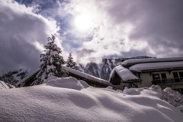 Winter landscape in the french alps