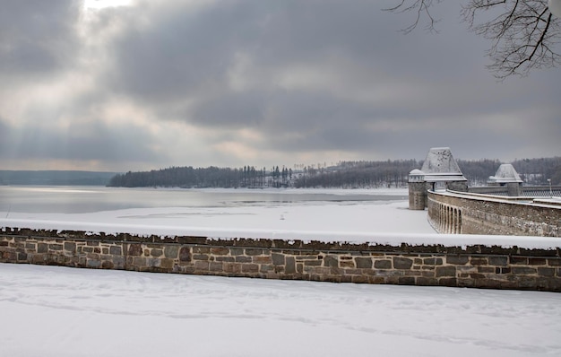 winter landscape ice lake snow