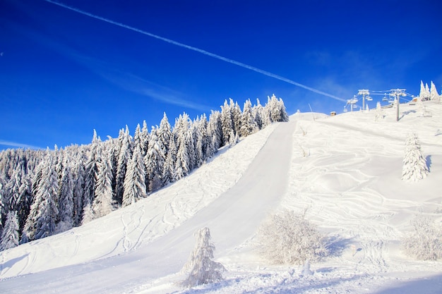 Paesaggio invernale in montagna