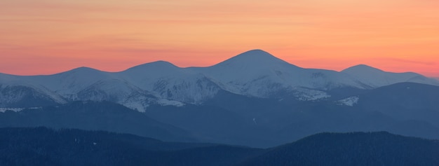 Winter landscape in the mountains