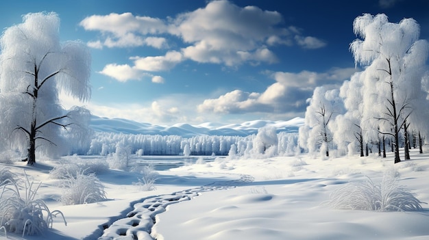冬の風景画 HD 8K ストックフォトグラフィック画像
