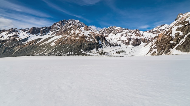 Winter landscape of snow mountain.