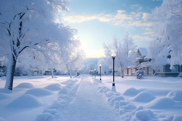 冬の風景 雪の村