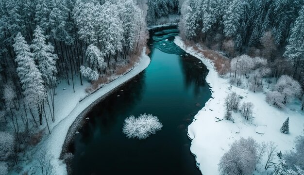 Winter landscape with snow