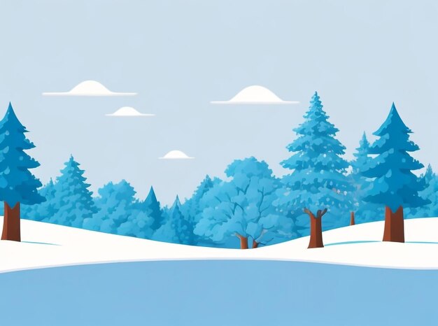 Winter Landscape with SnowCovered Trees