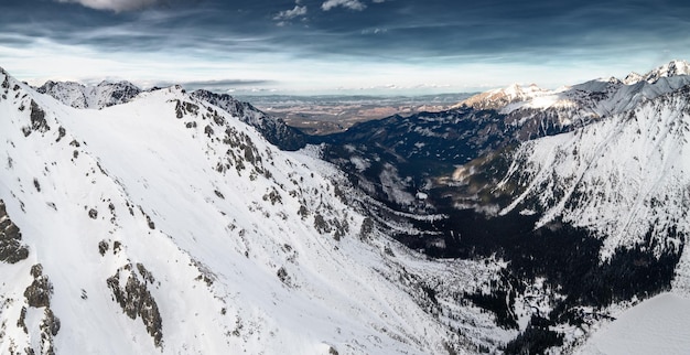 Winter landscape with Tatra Mountains, Zakopane, Poland